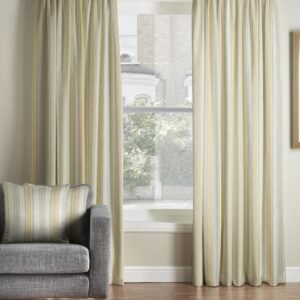 1 Pair Of Hove Stripe Pencil Pleat Curtains - Natural