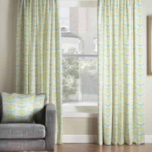 1 Pair Of Amelie Floral Design Pencil Pleat Curtains