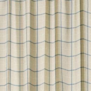 Alternative view of 1 Pair Of Modern Check Burchill Pencil Pleat Curtains - Blue