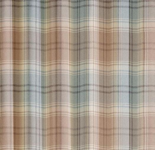 1 Pair Of Tartan Check Kirkwall Eyelet Curtains - Duckegg - Image 2