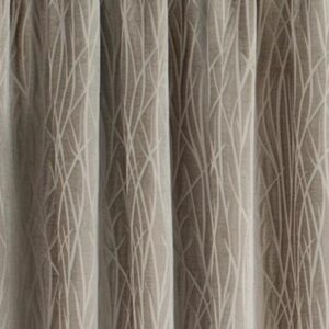 Alternative view of Chenille Meadow Lined Pencil Pleat Curtains - Mineral