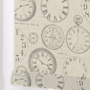 Alternative view of Vintage Clock Roller Blind - Charcoal