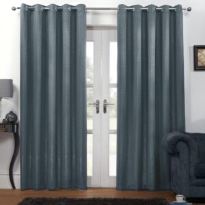 Carbon Eyelet Curtains GREY