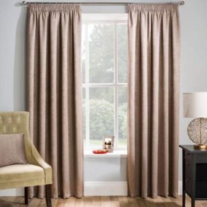 Matrix Pencil Pleat Curtains LATTE