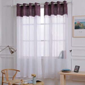 Alternative view of CLEARANCE Beaded Jewel Eyelet Panel AUBERGINE