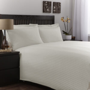 Satin Stripe Duvet Sets IVORY