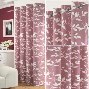 LAURAL Leaf Floral Voile Eyelet Panel BLUSH