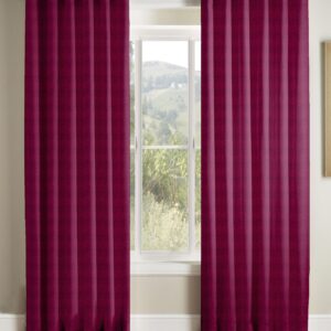 Alternative view of Luxury Velvet Eyelet Lined Curtains BERRY