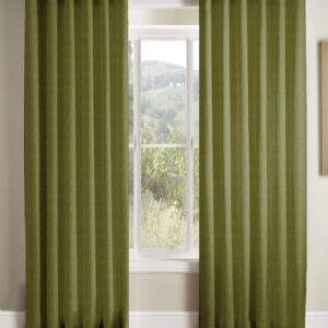 Alternative view of Luxury Velvet Eyelet Lined Curtains LEAF