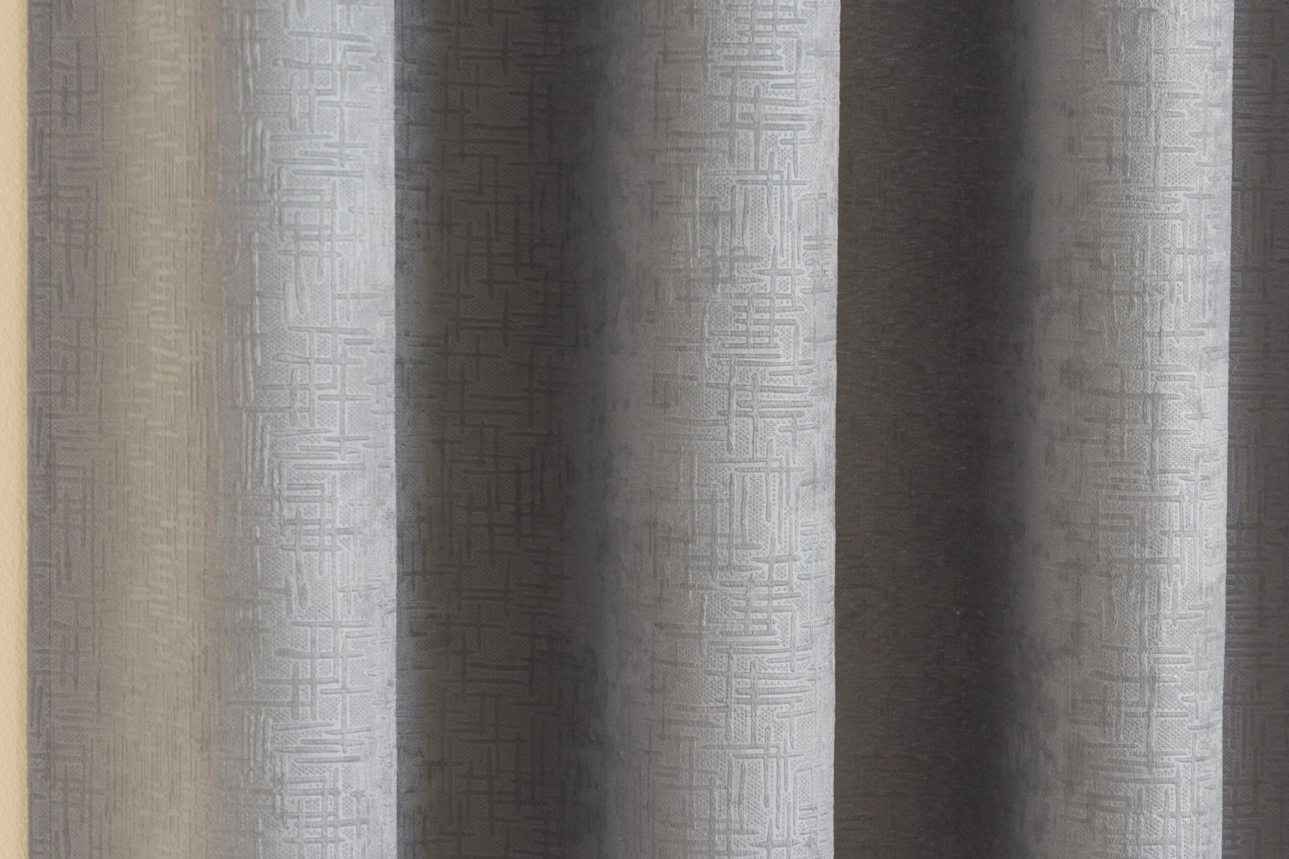 1 Pair Of Vogue Eyelet Ready Made Curtains - Grey - Image 2