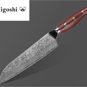 Alternative view of Higoshi Damascus VG-10 SANTOKU Kitchen Knife 67 Layer 7" Blade