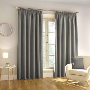 Harvard Taped Top Curtains - Grey 90" x 90"