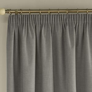 Alternative view of Harvard Taped Top Curtains - Grey 90" x 90"