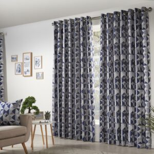 Kandi Eyelet Header Curtains NAVY