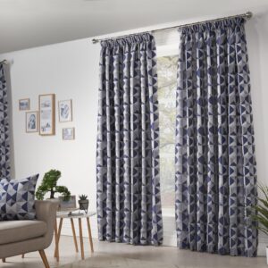 Kandi 3" Pencil Pleat Header Curtains NAVY