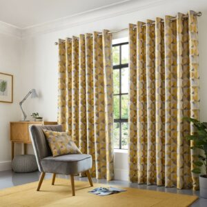 Kandi Eyelet Header Curtains OCHRE