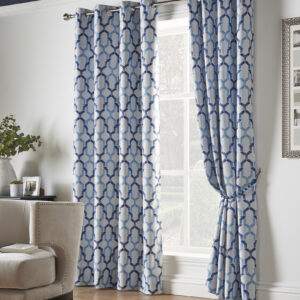 Georgia Eyelet Curtains Blue