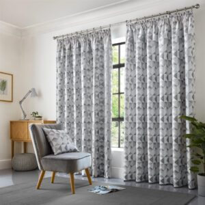 Kandi Taped Top Curtains Silver