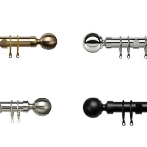 Pristine Extendable Curtain Poles - Ball Finials