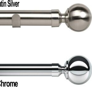 Alternative view of 28mm Rome Curtain Pole Set Chrome or Satin Silver