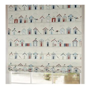 Beach Huts Blue Roman Blind