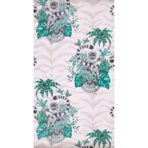Alternative view of Lemur Wallpaper Pink