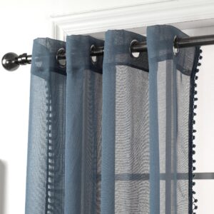 Pom Pom Eyelet Panel DENIM BLUE