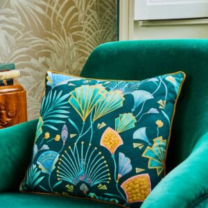 Alternative view of The Chateau By Angel Strawbridge Emerald Fan Cushion