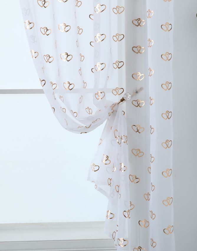 Entwined Heart Slot Top Panel 90" Drop - Rose Gold / White - Image 5