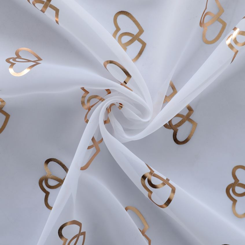 Entwined Heart Slot Top Panel 90" Drop - Rose Gold / White - Image 3