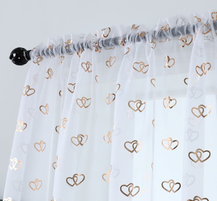 Entwined Heart Slot Top Panel 90" Drop - Rose Gold / White - Image 13