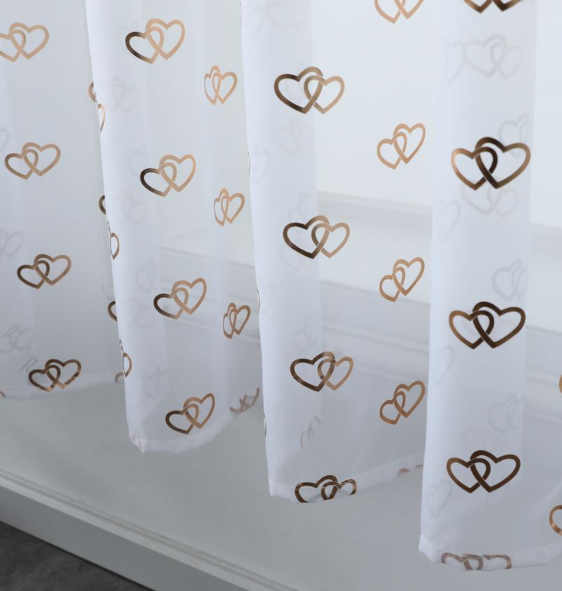 Entwined Heart Slot Top Panel 90" Drop - Rose Gold / White - Image 12