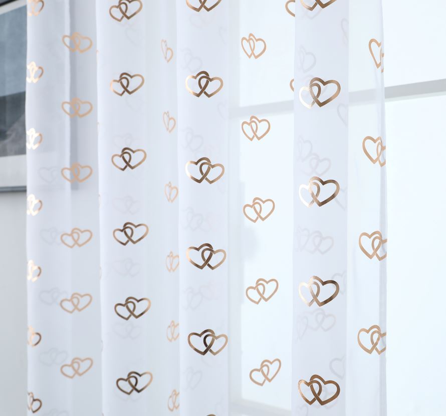 Entwined Heart Slot Top Panel 90" Drop - Rose Gold / White - Image 11