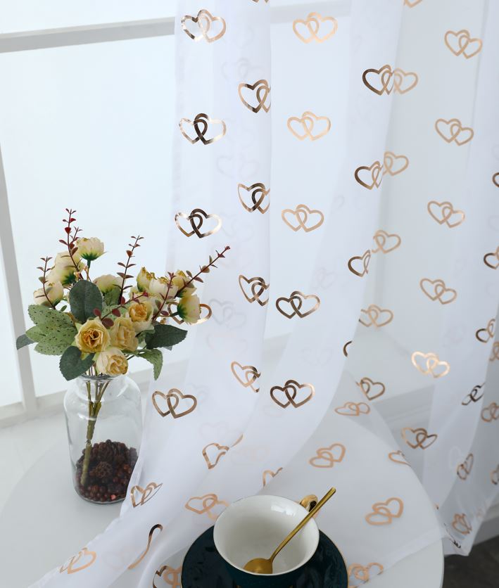 Entwined Heart Slot Top Panel 90" Drop - Rose Gold / White - Image 7