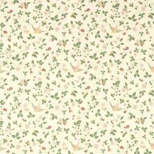 WILD STRAWBERRY Linen Fabric Sold By The Meter - IVORY