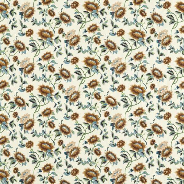TONQUIN Embroidery Fabric Sold By The Meter - IVORY/CHARTREUSE