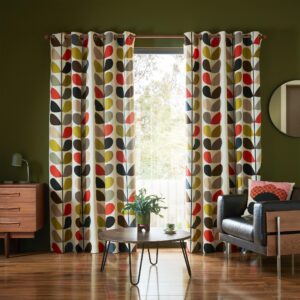 Multi Stem Lined Eyelet Curtains - Multi