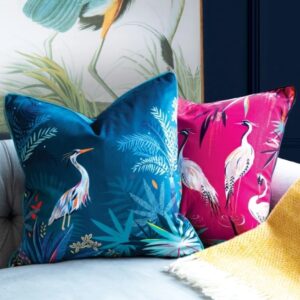 Alternative view of Sara Miller Heron Feather Filled 50x50cm Cushion - Teal - BUY ONE GET ONE FREE