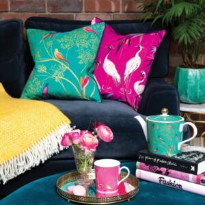 Alternative view of Sara Miller Heron Feather Filled 50x50cm Cushion - Pink - BUY ONE GET ONE FREE