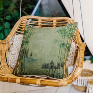 The Chateau By Angel Strawbridge Bamboo Folly Moss Green Cushion