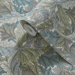 William Morris Acanthus Wallpaper - Slate / Dove