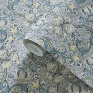 William Morris Golden Lily Wallpaper - Slate / Dove