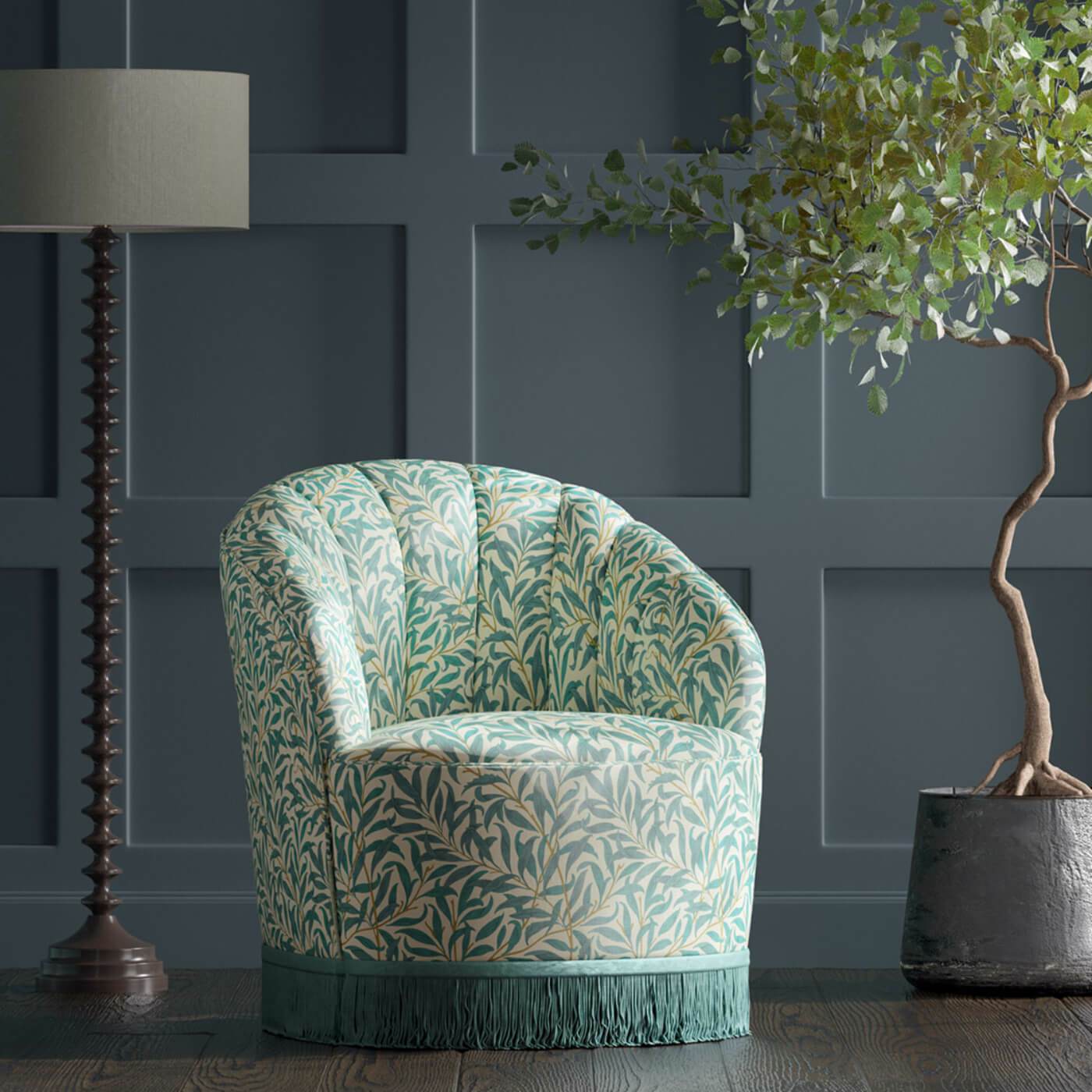 William Morris Willow Boughs Fabric Sold By The Meter - Teal - Image 3