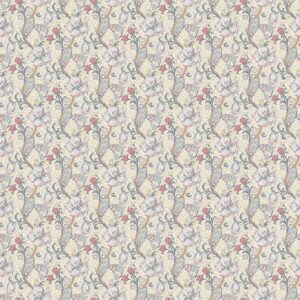 William Morris Golden Lily Fabric Sold By The Meter - Dove/Plum