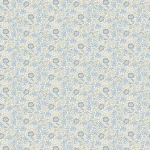 William Morris Mallow Fabric Sold By The Meter - Denim/Ivory