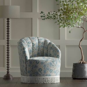 Alternative view of William Morris Mallow Fabric Sold By The Meter - Denim/Ivory