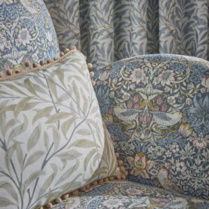 Alternative view of William Morris Strawberry Thief Fabric Sold By The Meter - Slate/Blush