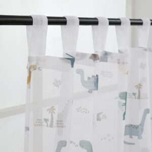Alternative view of Dinosaur Sheer Tab Top Voile Panel - 3 Drop Sizes
