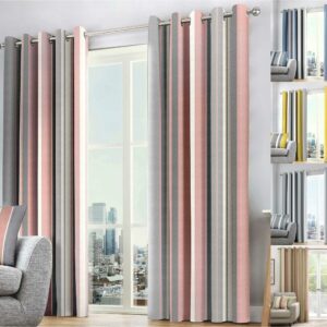 Whitworth Stripe Eyelet Lined Curtains