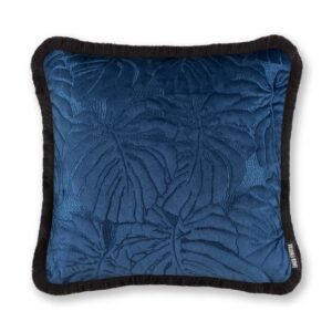 Clearance - Paloma Faith Velvet Palm Tropical Teal Cushion 43 x 43cm - 2 Filling